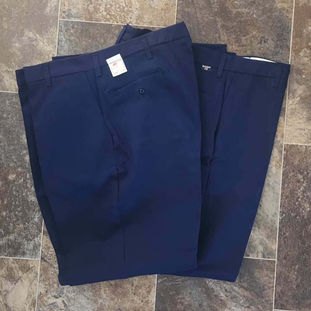 2X: NEW Red Kap Bulwark Flame Resistant Pants Blue W44" L34" R15" Indura Cotton